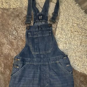 Gap denim overalls.